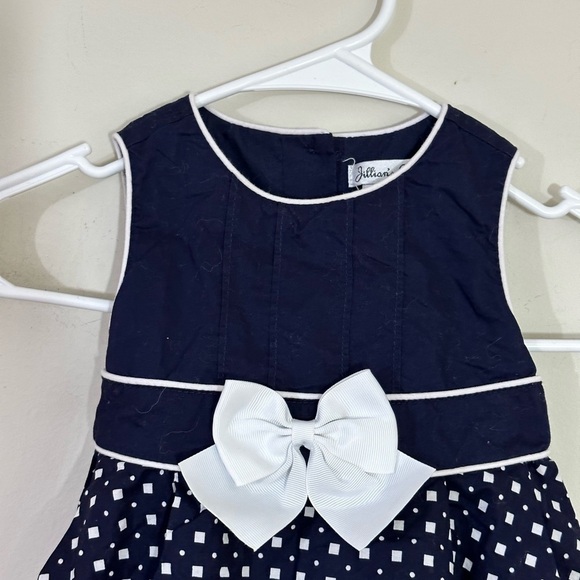 - Jillian’s Closet sz   18 month dress for special occasions navy and white - Picture 2 of 13